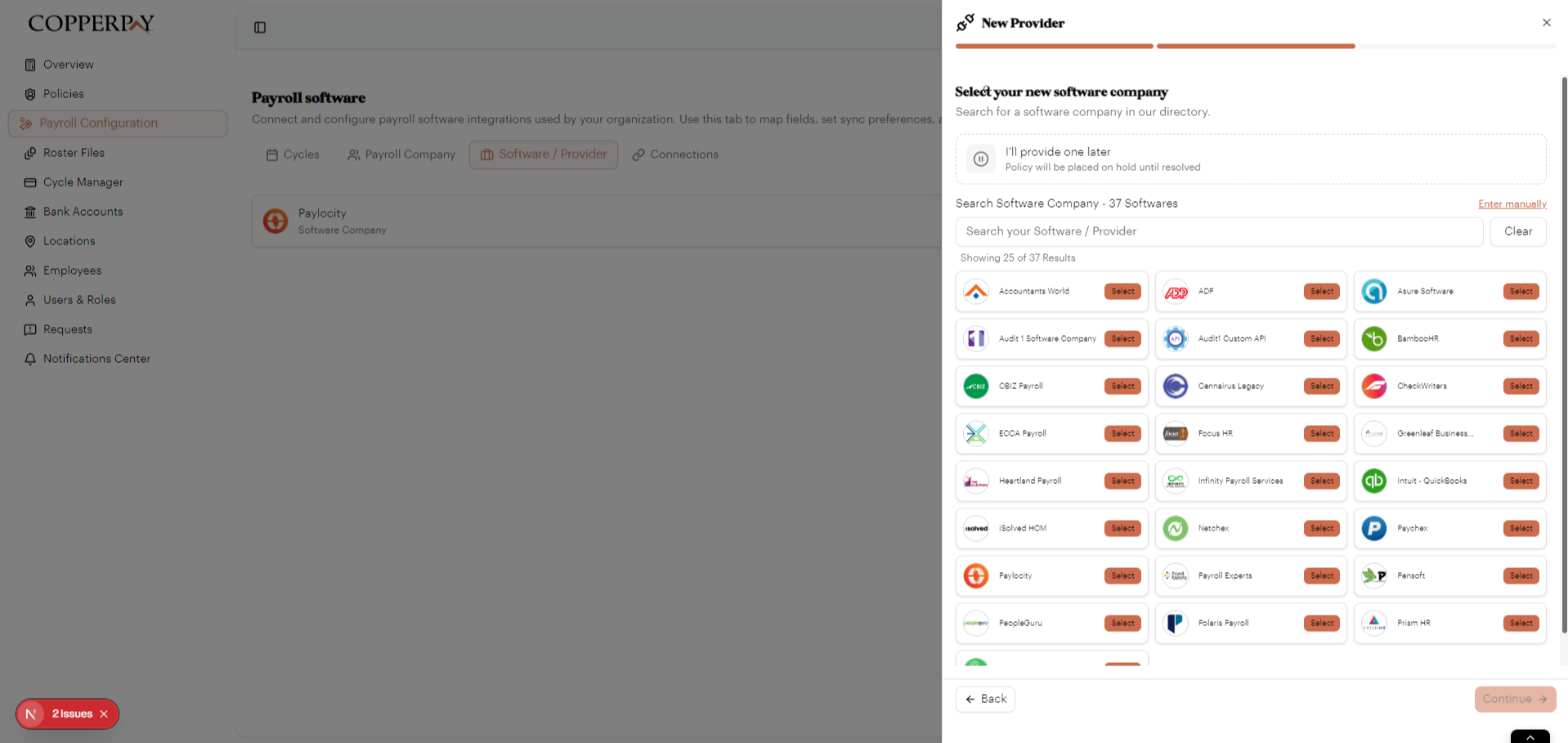 Provider directory grid